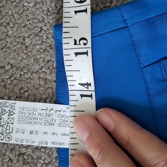 Zara new with tags blue "satin like" high waisted pants medium - Picture 3 of 6
